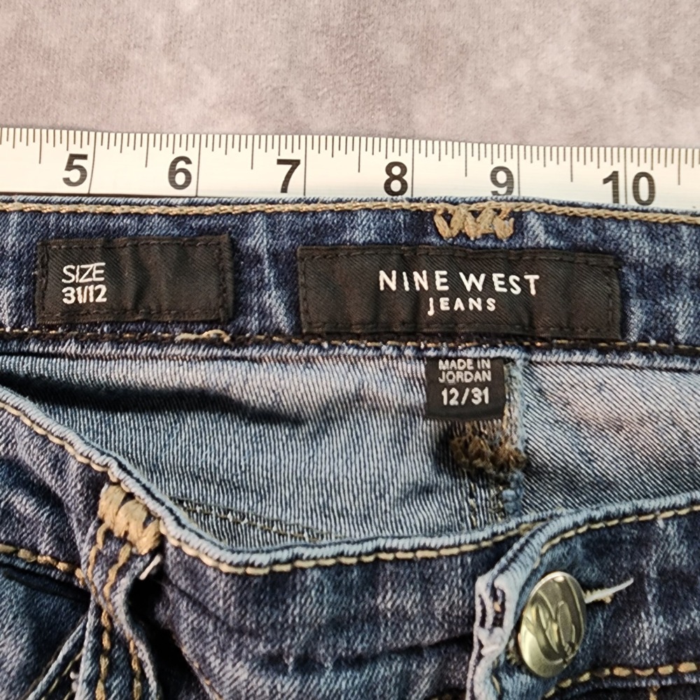 Nine West Jeans‎ Bootcut Embellished Pockets Dark Wash Women's Size 31/12 - Picture 5 of 6